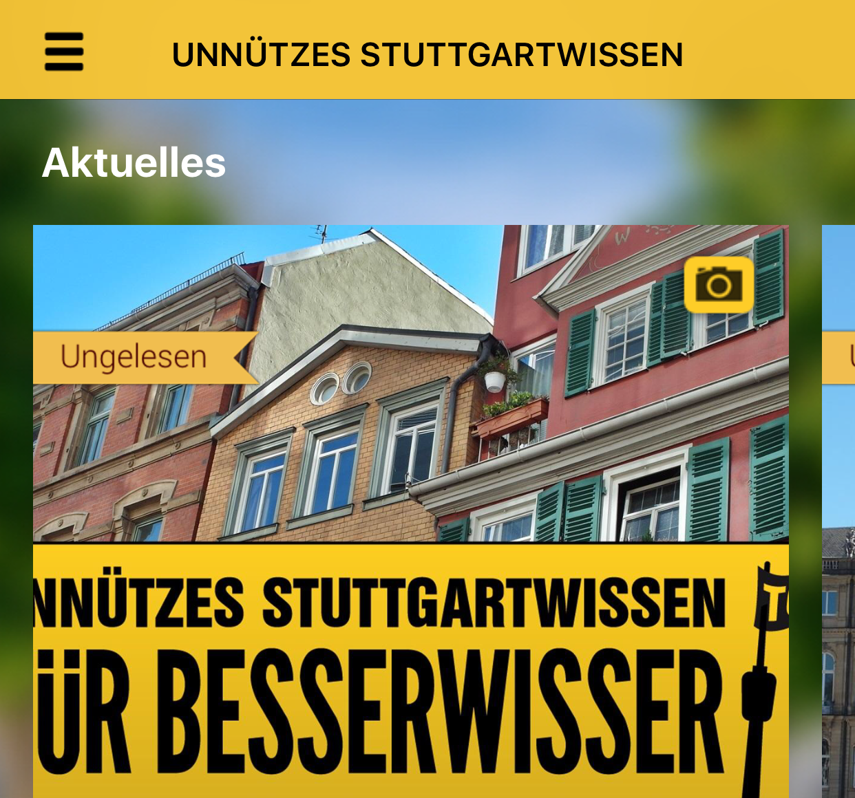 Screenshot Unnützes Stuttgartwissen